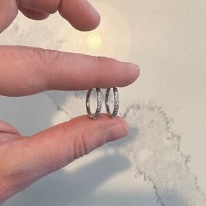 Sparkling Silver Hoop Earrings